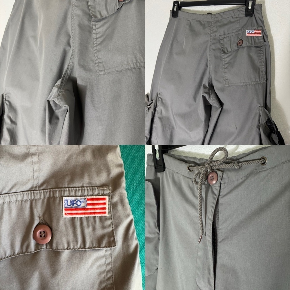 Vintage U.F.O gray parachute pants with bungies size XS - Picture 10 of 16
